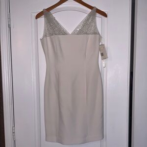 NWT Elegant Cream Dress with Sequin Detail